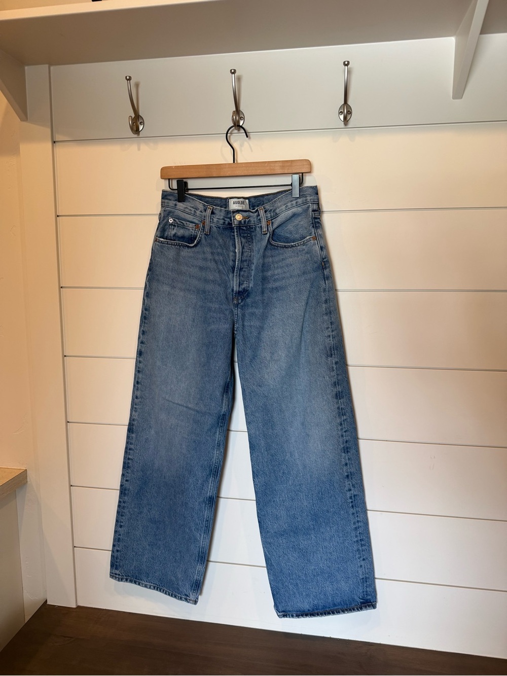 Agolde Light Wash Wide Leg Jeans - Picture 4 of 11
